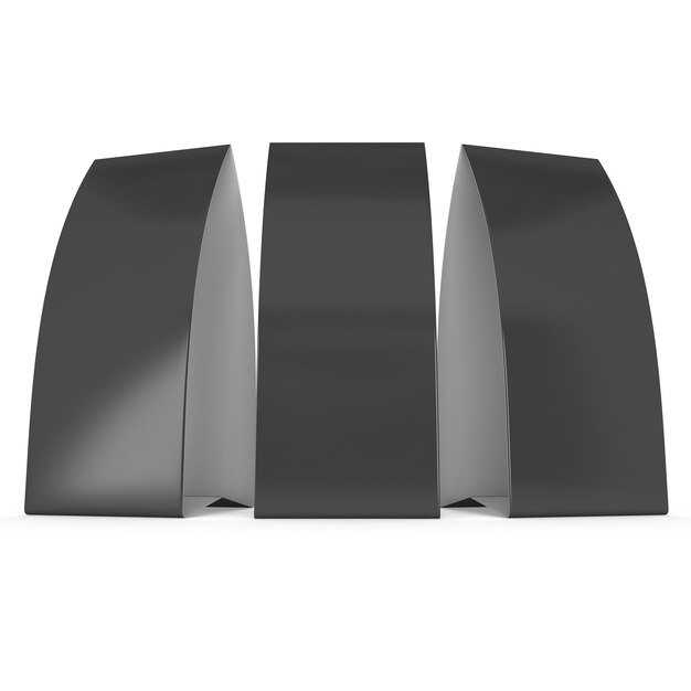 Black paper tent card 3d render