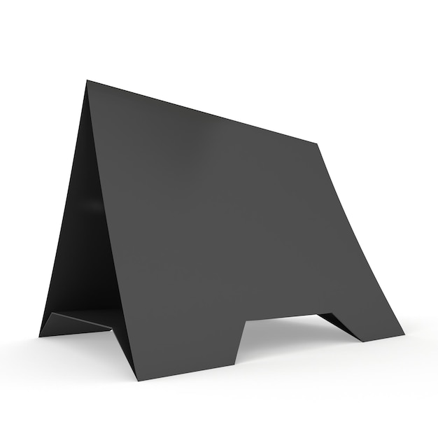 Black paper tent card 3d render