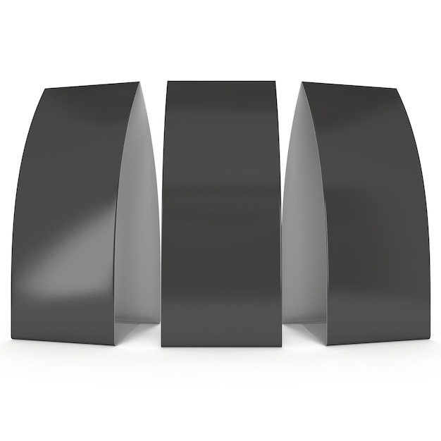 Black paper tent card 3d render