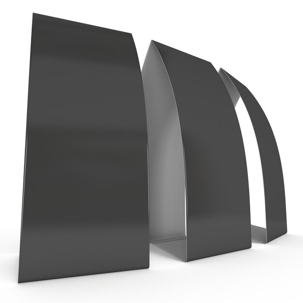Black paper tent card 3d render