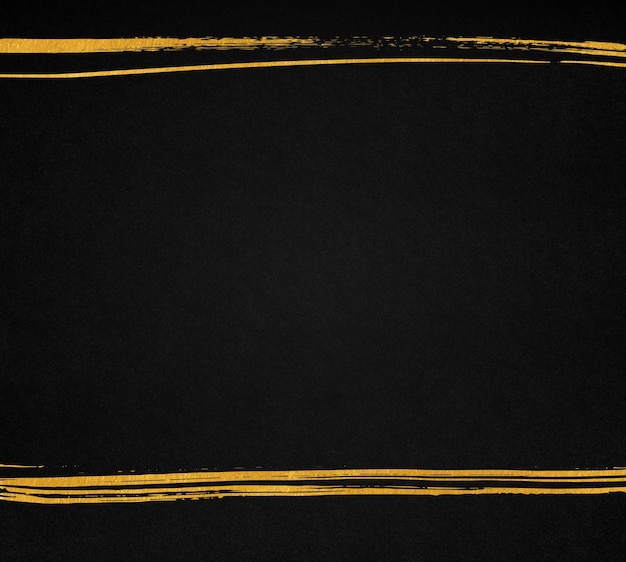 Текстура черной бумаги с рисованной золотыми линиями. Темный фон с copyspace.