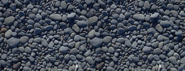 Black pebbles background. Banner texture