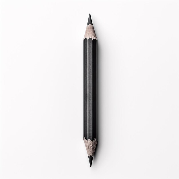 Black pencil isolated on a white background 3d render illustration