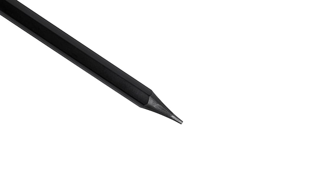Черный карандаш на белом фоне. Фото высокого качества