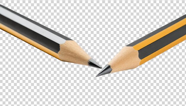 black pencils isolated on transparent background