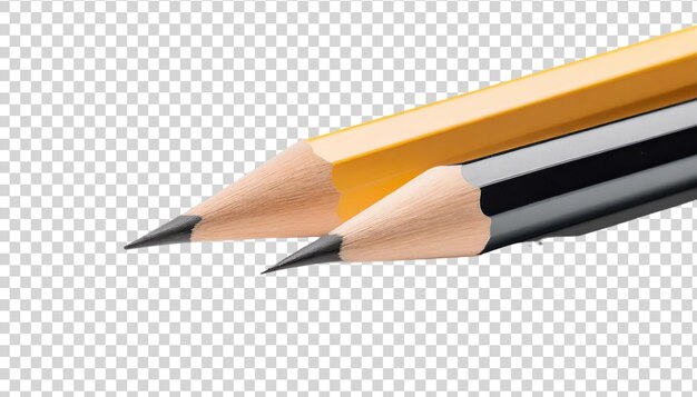 black pencils isolated on transparent background