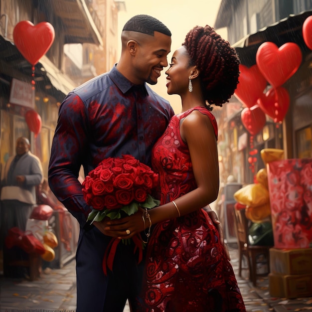 Black people celebrate valentine day