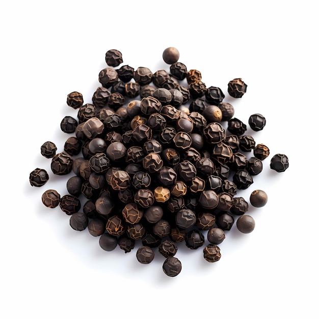 Photo black pepper front view white background