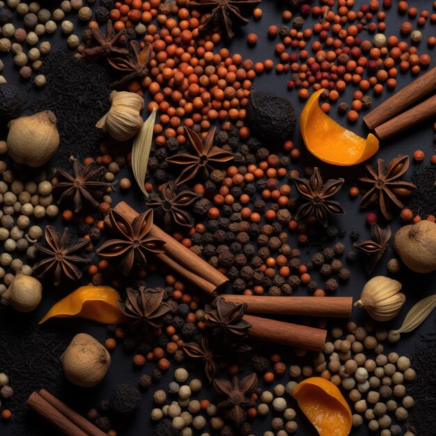 Photo black pepper grains