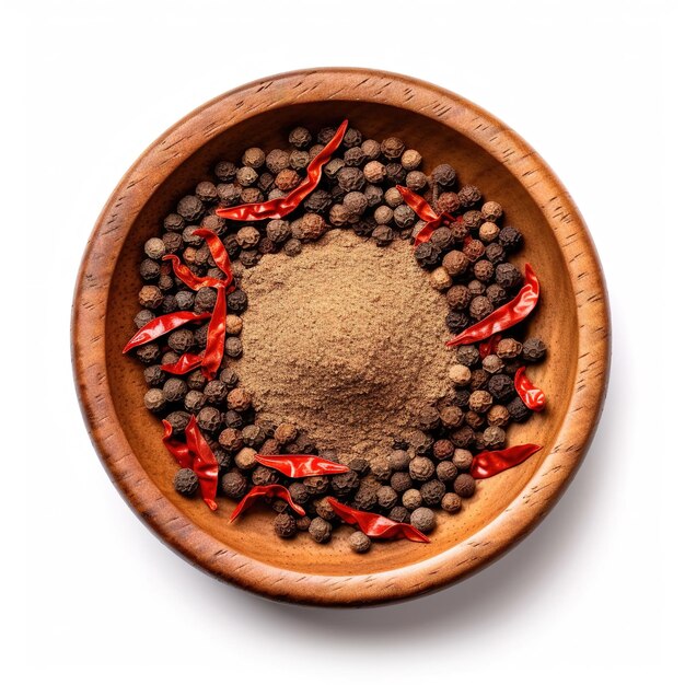 Photo black pepper grains