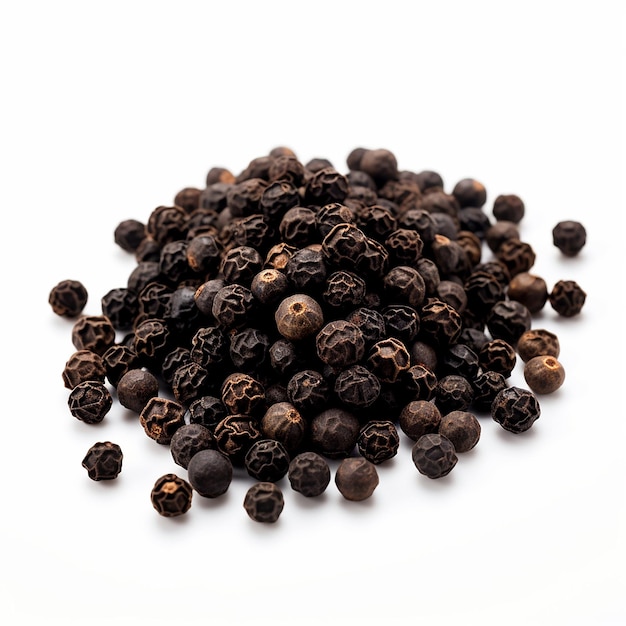 Black Pepper Isolated on White Background