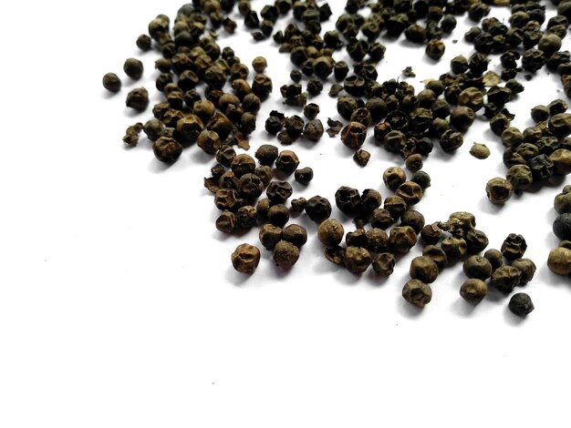 Black pepper isolated on white background