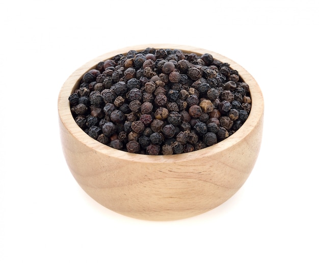 Black pepper seed on white background