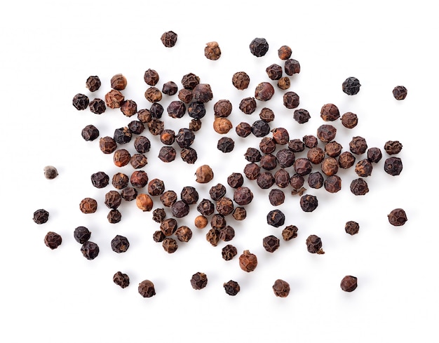 Black pepper on white