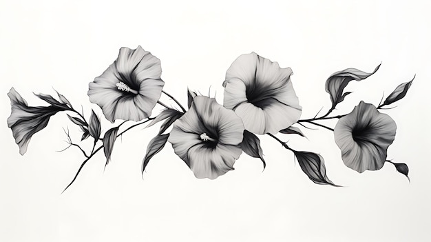 Photo black petunia isolated on white background black color petunia flower