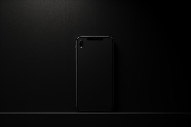 a black phone with a black background with a black background.