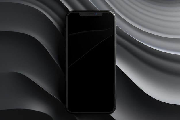 Photo a black phone with a white background and a black screen that says lg on it.