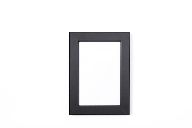 Photo black photo frame on white background