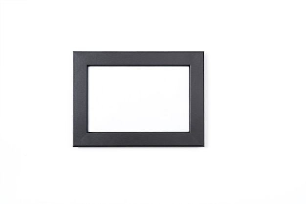 Black photo frame on white background