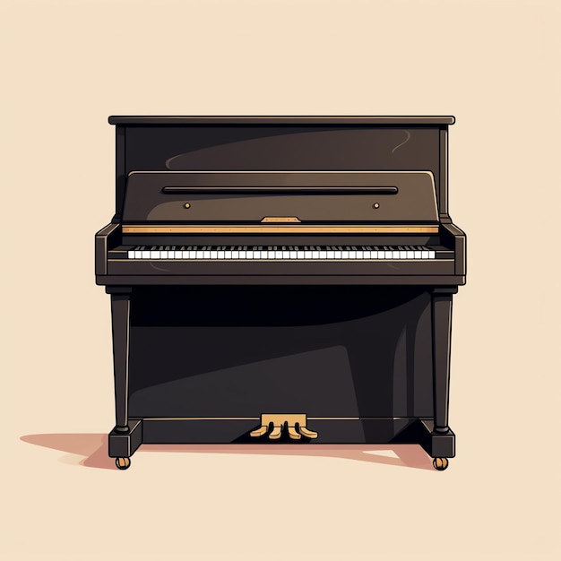 Photo a black piano with a white background