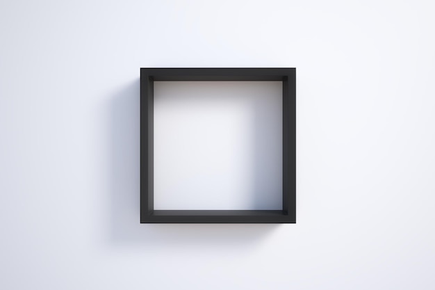 Black picture frame on white wall