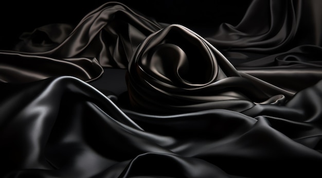 A black piece of fabric with a black background