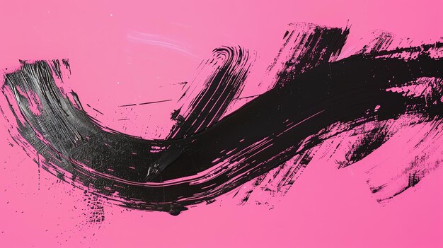 Photo black and pink abstract painting the painting is a bold and vibrant work of art that would be perfect for a modern or contemporary home