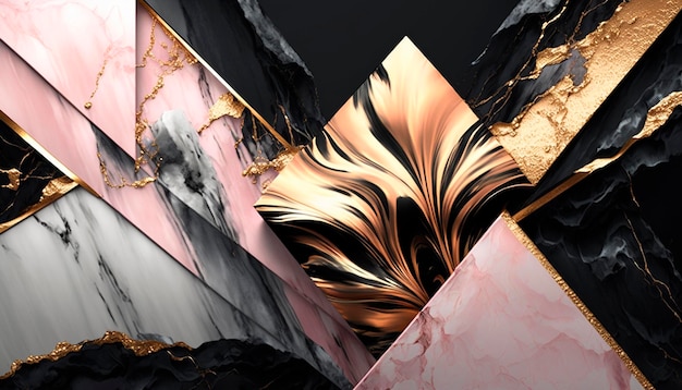 Black Pink and Gold Luxury Background generative ai