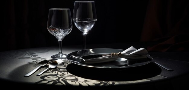 black placemat