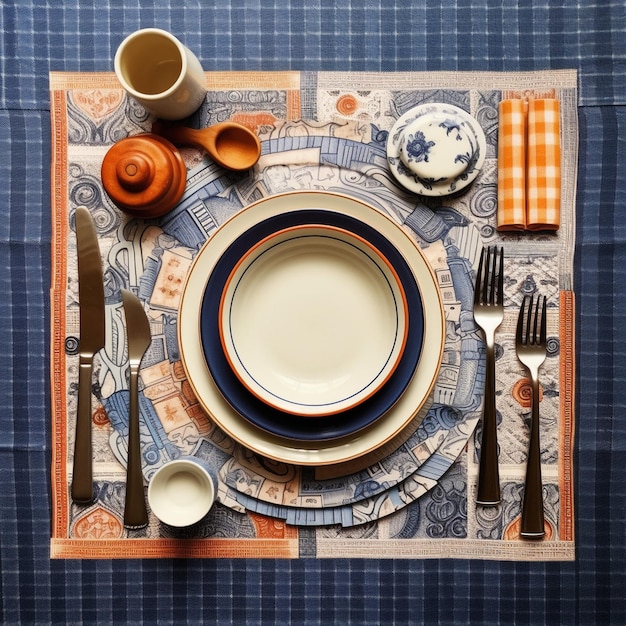 black placemat