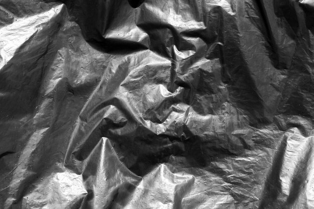 Black plastic bag close-up