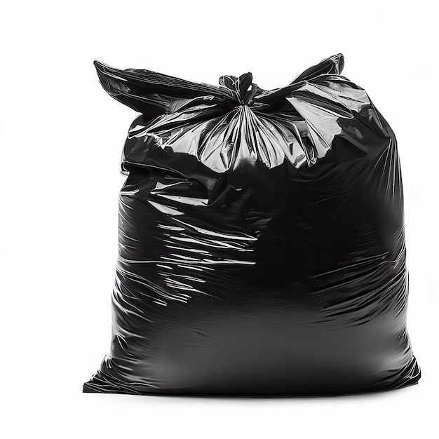 Photo a black plastic bag with the word quot garbage quot on it white background generative ai