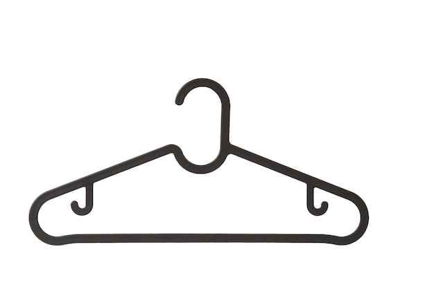 Black plastic hanger isolated over the white background