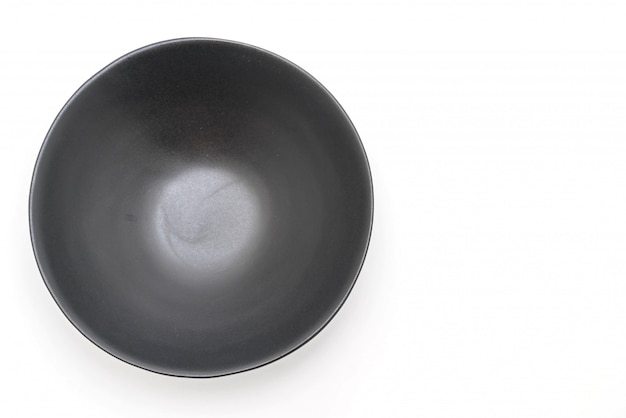 black plate and bowl isolated 