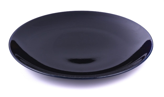 Black plate on white background