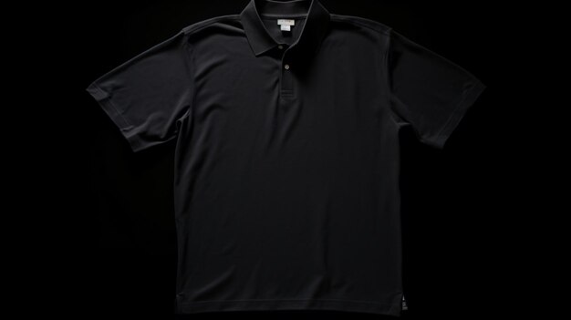 Photo black polo shirt clothes on isolated white background