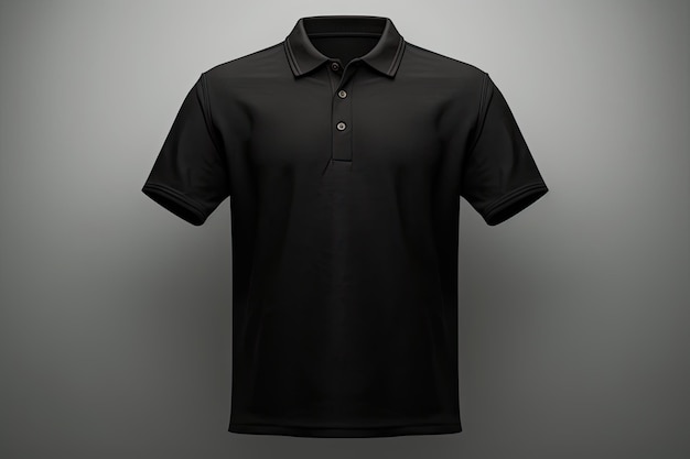 Black Polo shirt clothes on isolated white background