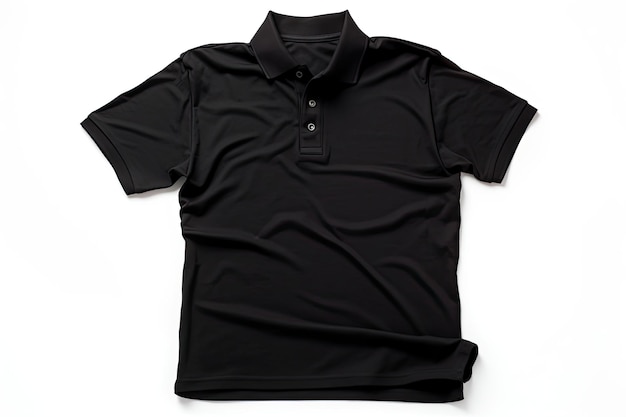 Photo black polo shirt clothes on isolated white background