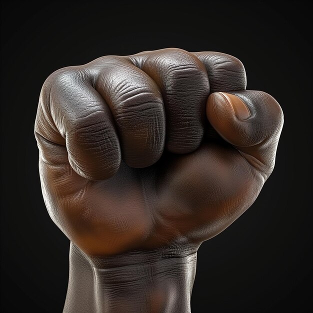 Black Power Fist geïsoleerde achtergrond