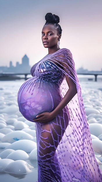 Photo black pregnant woman