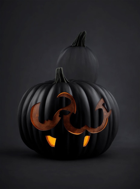 Black pumpkin halloween