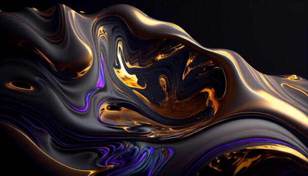 A black and purple abstract background with a black background and a blue and purple swirl.