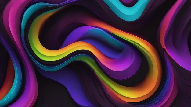 A black and purple background with a pattern of wavy lines and the wordsrainbow