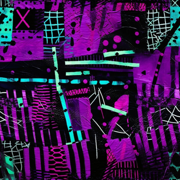 black and purple geometric pattern on the textile i