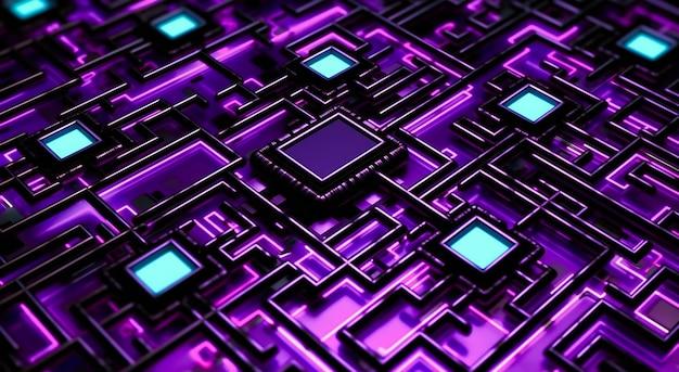 Black and purple grid background