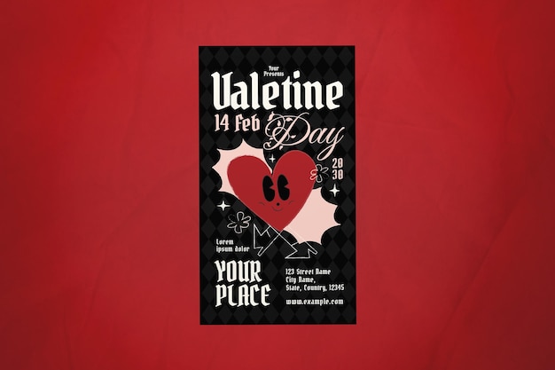 black quirky valentine day social media story