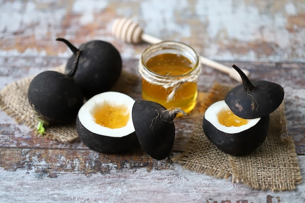 Black radish with honey.