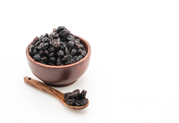 black raisins on white