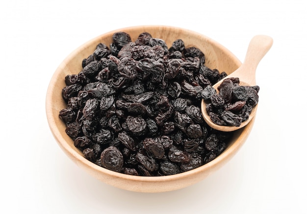 black raisins on white