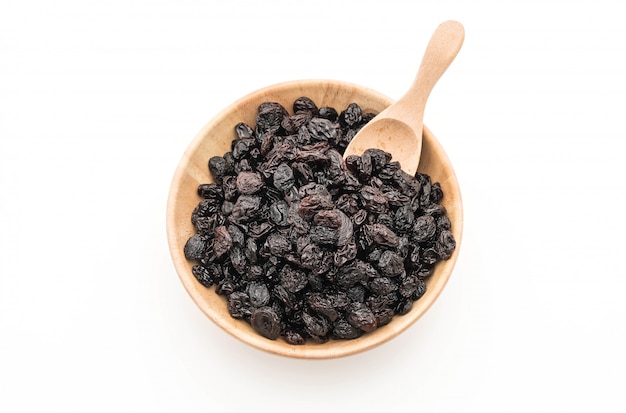 black raisins on white